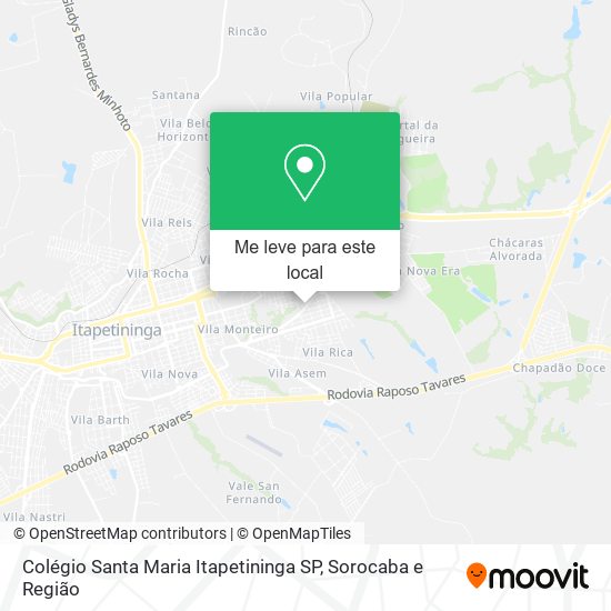 Colégio Santa Maria Itapetininga SP mapa