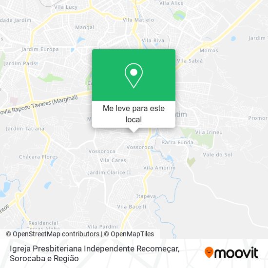 Igreja Presbiteriana Independente Recomeçar mapa