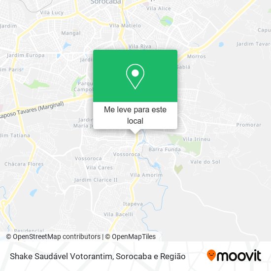 Shake Saudável Votorantim mapa