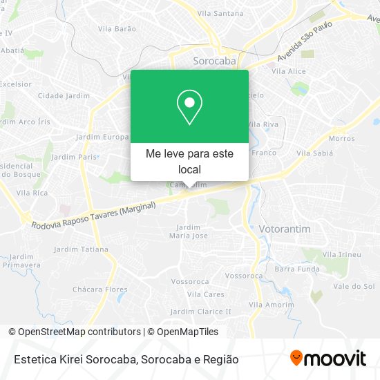 Estetica Kirei Sorocaba mapa