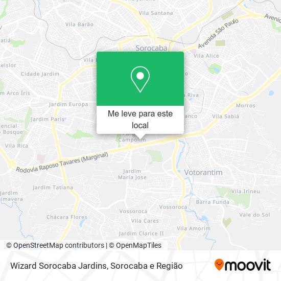 Wizard Sorocaba Jardins mapa