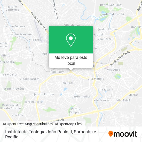 Instituto de Teologia João Paulo II mapa