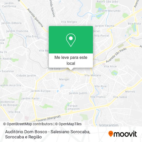 Auditório Dom Bosco - Salesiano Sorocaba mapa