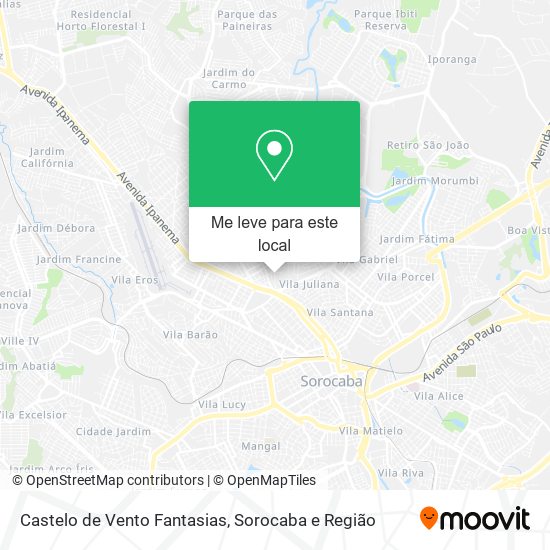 Castelo de Vento Fantasias mapa