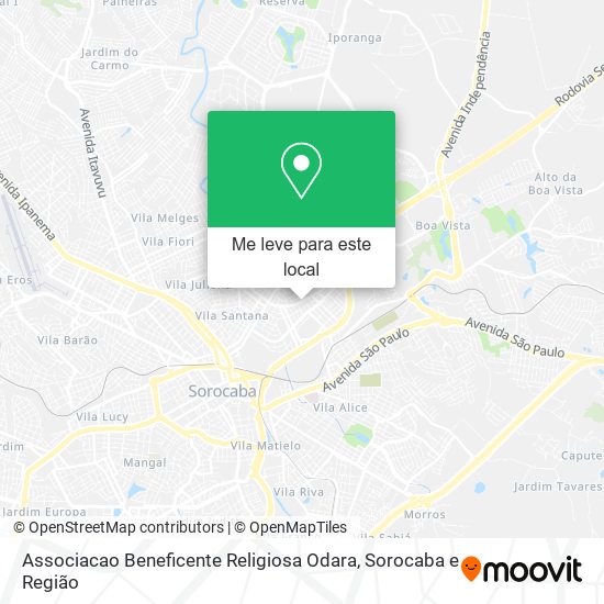 Associacao Beneficente Religiosa Odara mapa