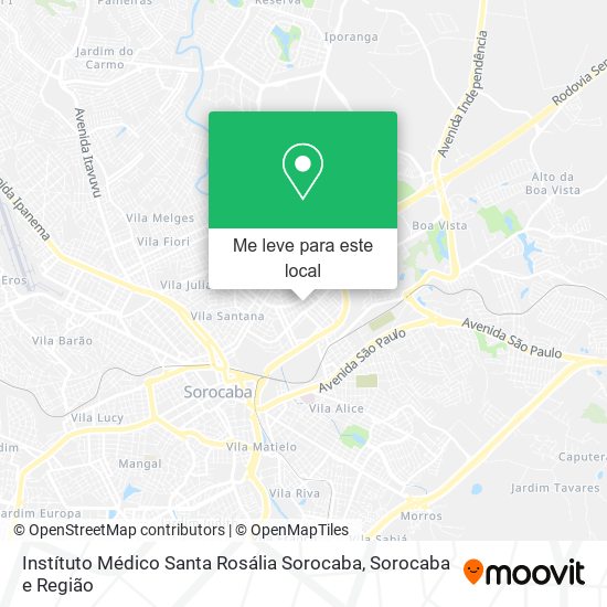 Instítuto Médico Santa Rosália Sorocaba mapa