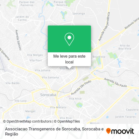 Associacao Transgeneros de Sorocaba mapa