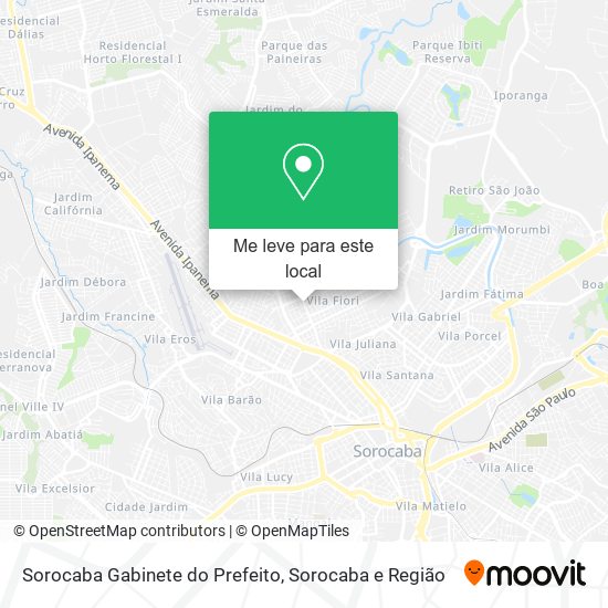 Sorocaba Gabinete do Prefeito mapa