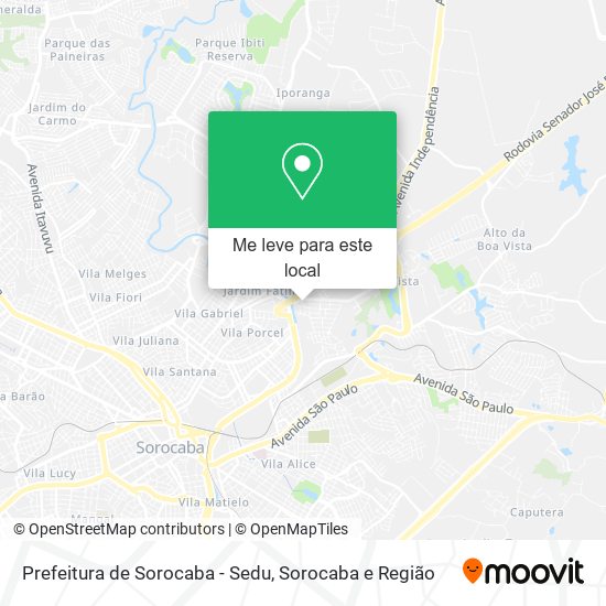 Prefeitura de Sorocaba - Sedu mapa