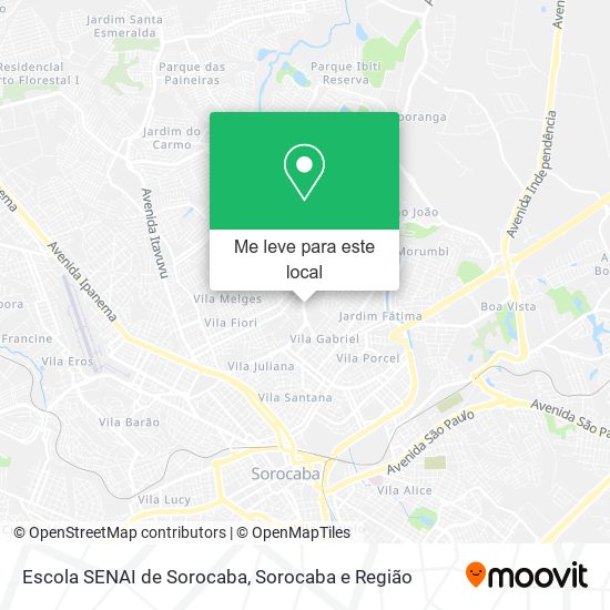 Escola SENAI de Sorocaba mapa