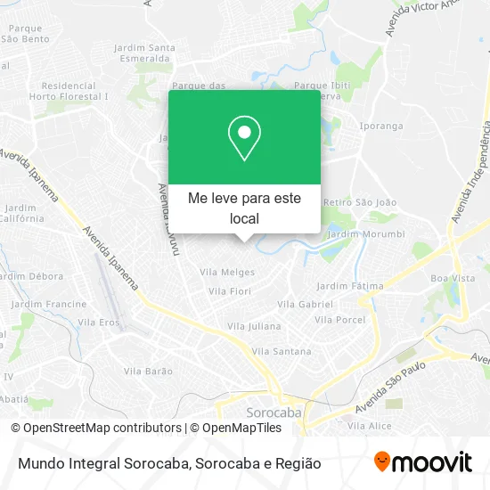 Mundo Integral Sorocaba mapa