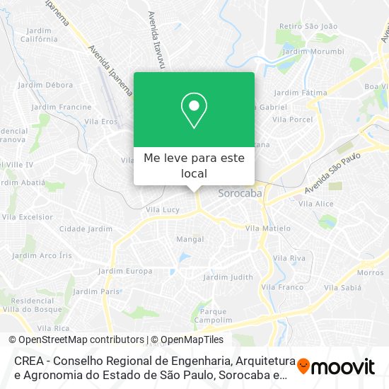 CREA - Conselho Regional de Engenharia, Arquitetura e Agronomia do Estado de São Paulo mapa