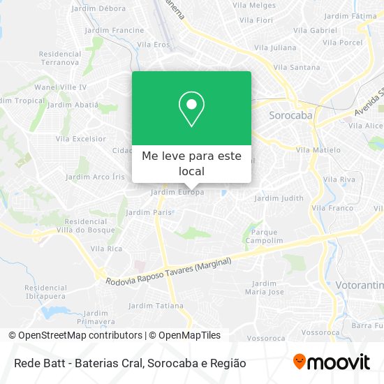 Rede Batt - Baterias Cral mapa