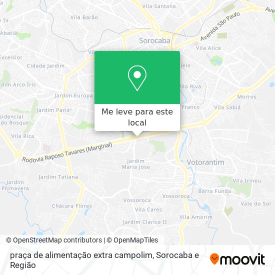 praça de alimentação extra campolim mapa