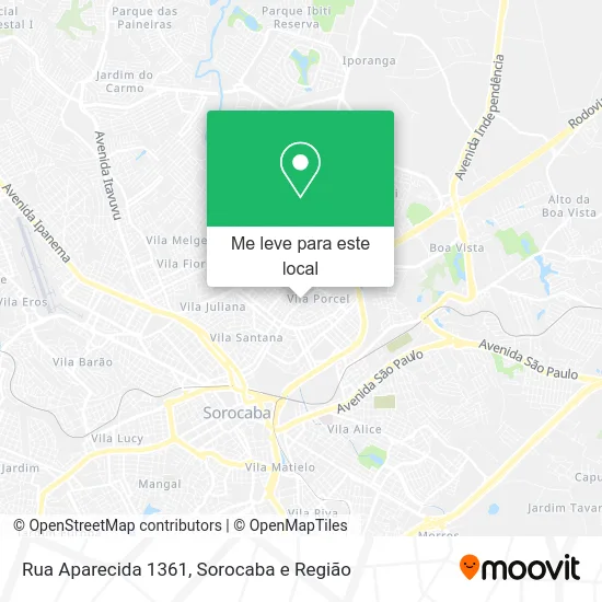 Rua Aparecida 1361 mapa