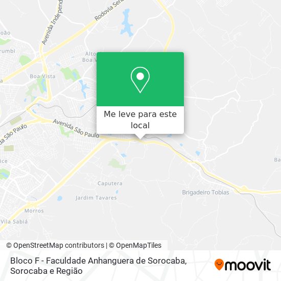 Bloco F - Faculdade Anhanguera de Sorocaba mapa