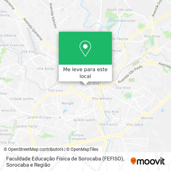 Faculdade Educação Física de Sorocaba (FEFISO) mapa