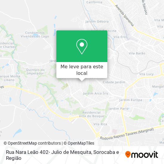 Rua Nara Leão 402- Julio de Mesquita mapa