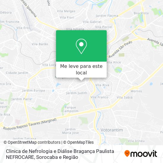 Clinica de Nefrologia e Diálise Bragança Paulista NEFROCARE mapa