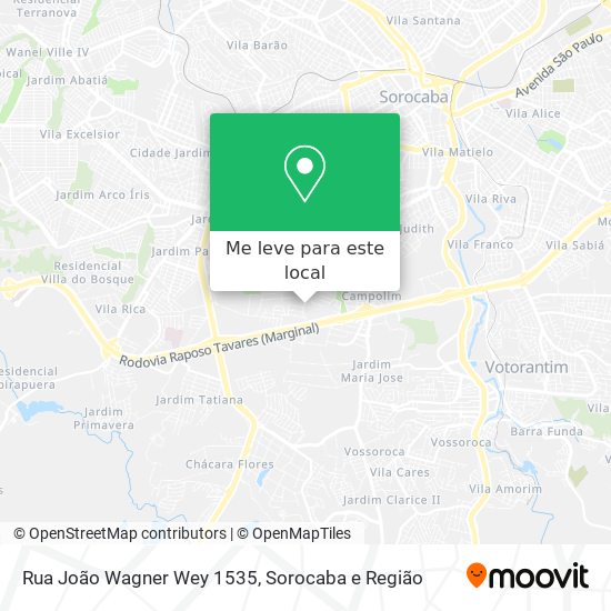 Rua João Wagner Wey 1535 mapa