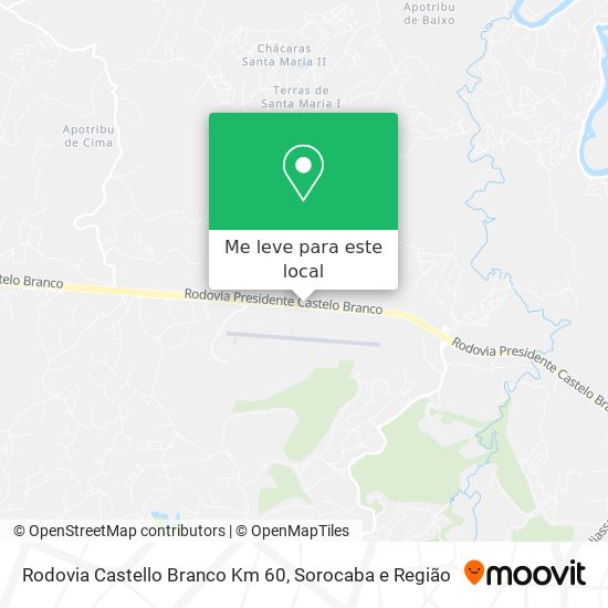 Rodovia Castello Branco Km 60 mapa