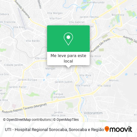 UTI - Hospital Regional Sorocaba mapa