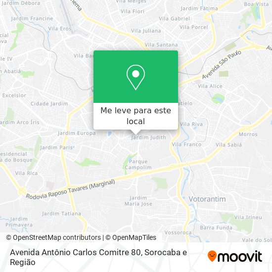 Avenida Antônio Carlos Comitre 80 mapa