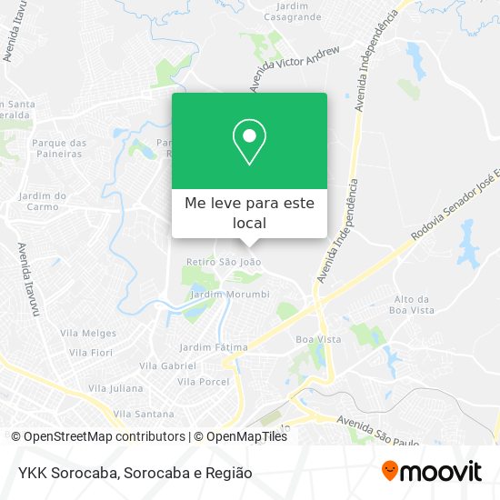 YKK Sorocaba mapa