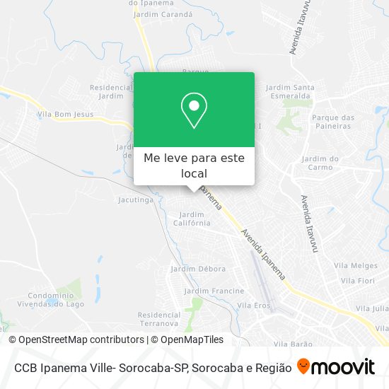 CCB Ipanema Ville- Sorocaba-SP mapa