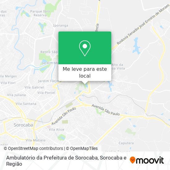 Ambulatório da Prefeitura de Sorocaba mapa