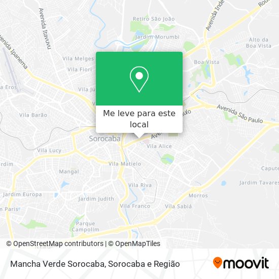 Mancha Verde Sorocaba mapa