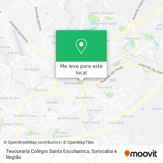 Tesouraria Colégio Santa Escolastica mapa