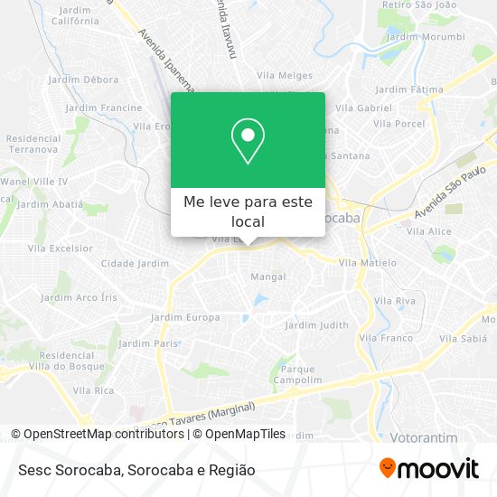 Sesc Sorocaba mapa