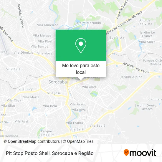 Pit Stop Posto Shell mapa