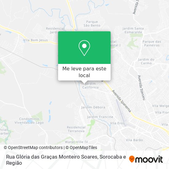 Rua Glória das Graças Monteiro Soares mapa