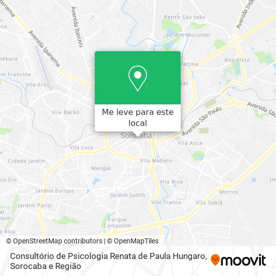 Consultório de Psicologia Renata de Paula Hungaro mapa