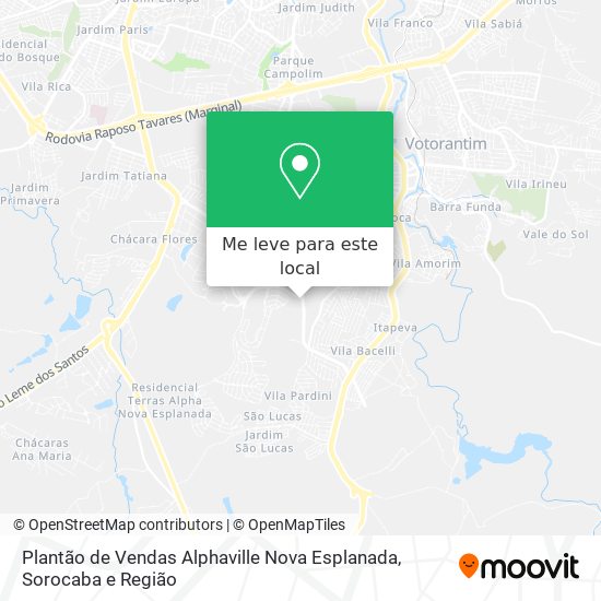 Plantão de Vendas Alphaville Nova Esplanada mapa