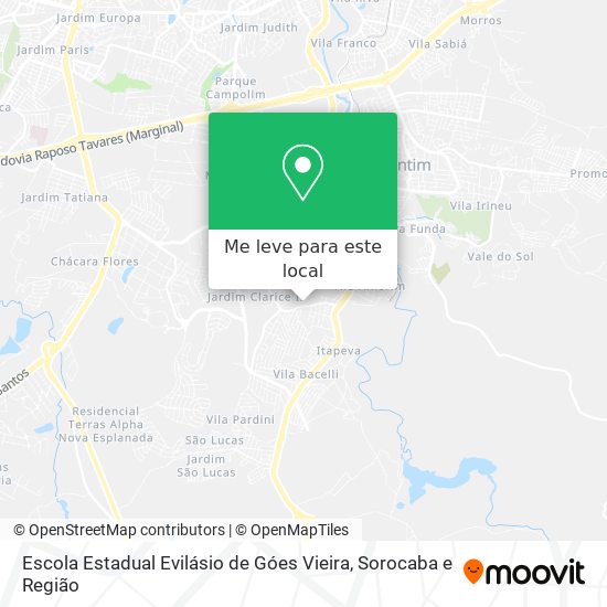 Escola Estadual Evilásio de Góes Vieira mapa