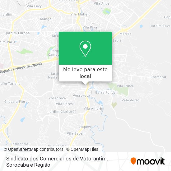 Sindicato dos Comerciarios de Votorantim mapa