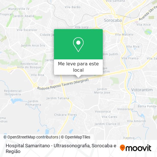 Hospital Samaritano - Ultrassonografia mapa