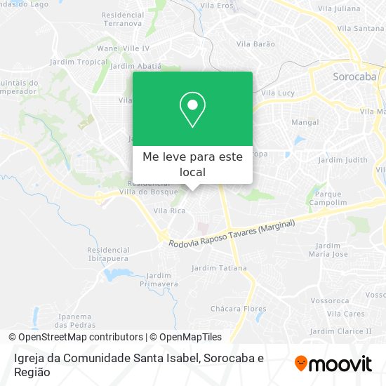Igreja da Comunidade Santa Isabel mapa