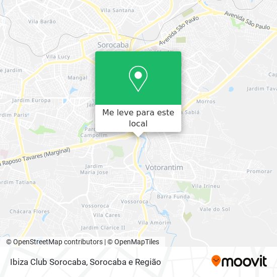 Ibiza Club Sorocaba mapa