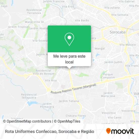 Rota Uniformes Confeccao mapa