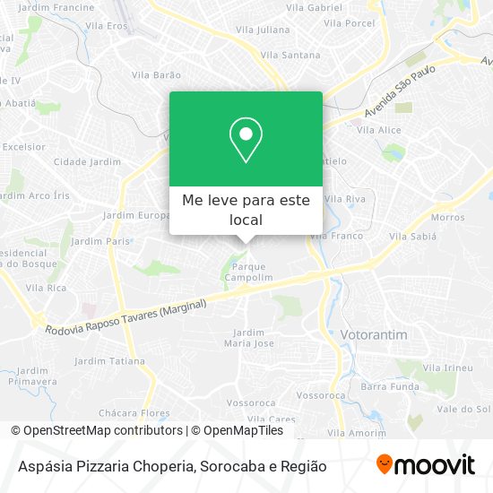 Aspásia Pizzaria Choperia mapa