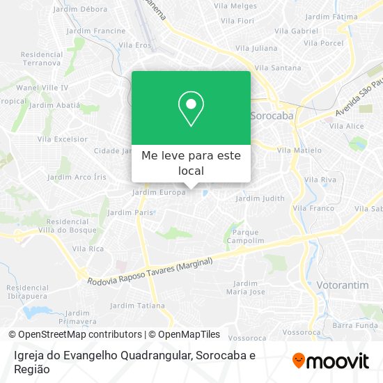 Igreja do Evangelho Quadrangular mapa