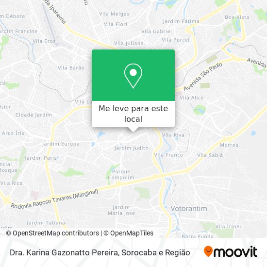 Dra. Karina Gazonatto Pereira mapa