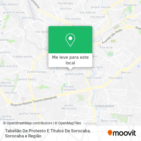 Tabelião De Protesto E Títulos De Sorocaba mapa