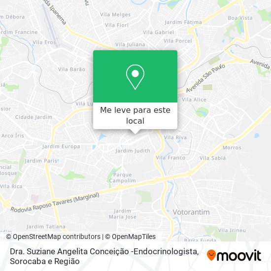 Dra. Suziane Angelita Conceição -Endocrinologista mapa