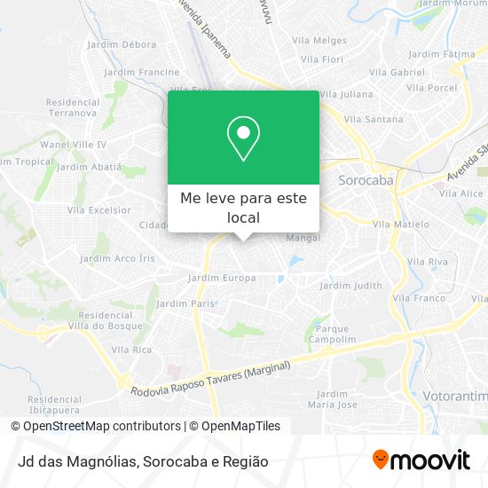 Jd das Magnólias mapa