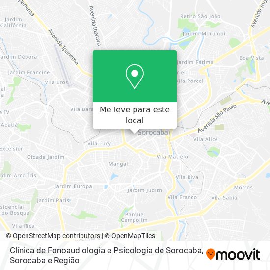 Clínica de Fonoaudiologia e Psicologia de Sorocaba mapa